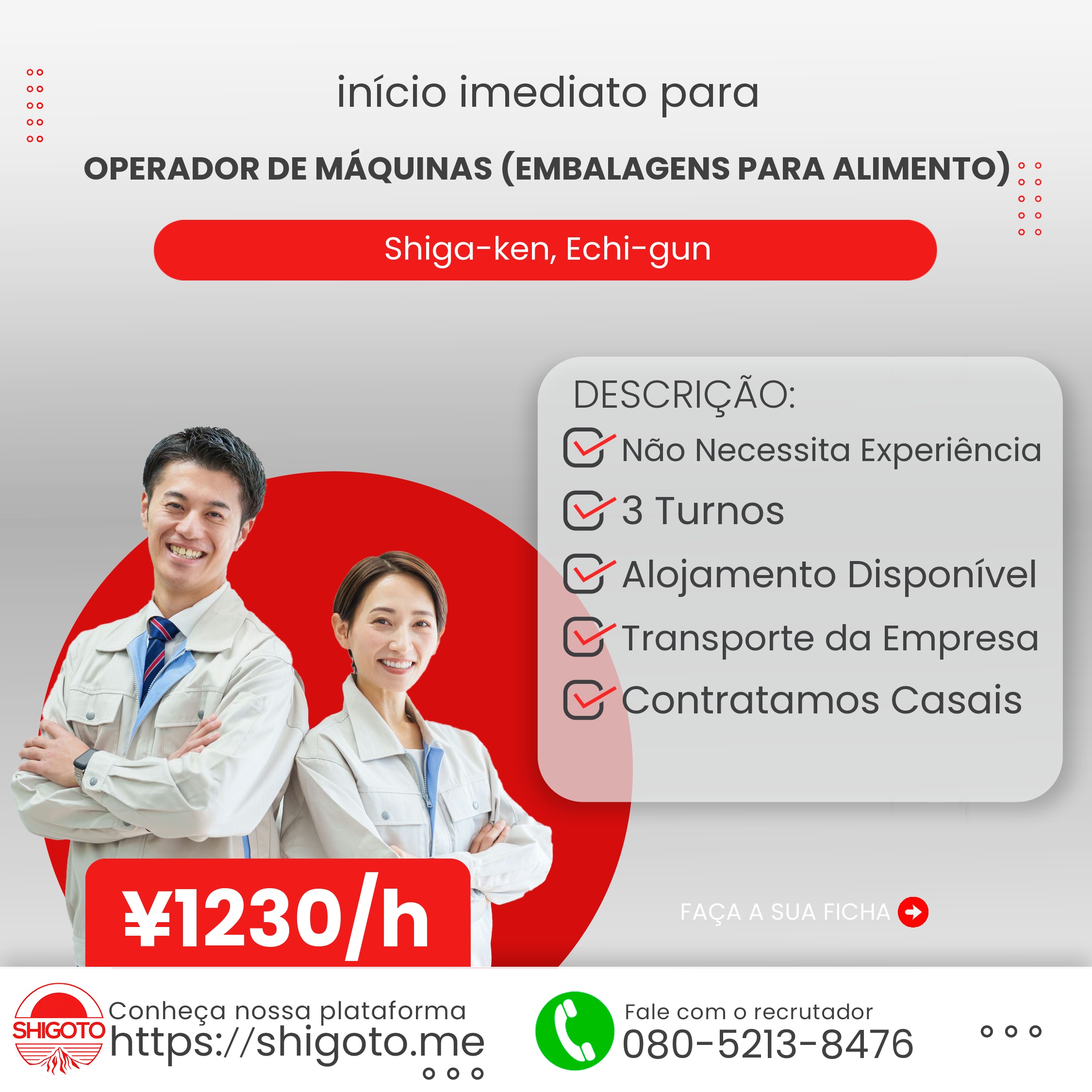 Operador de Máquinas (Embalagens para Alimento)