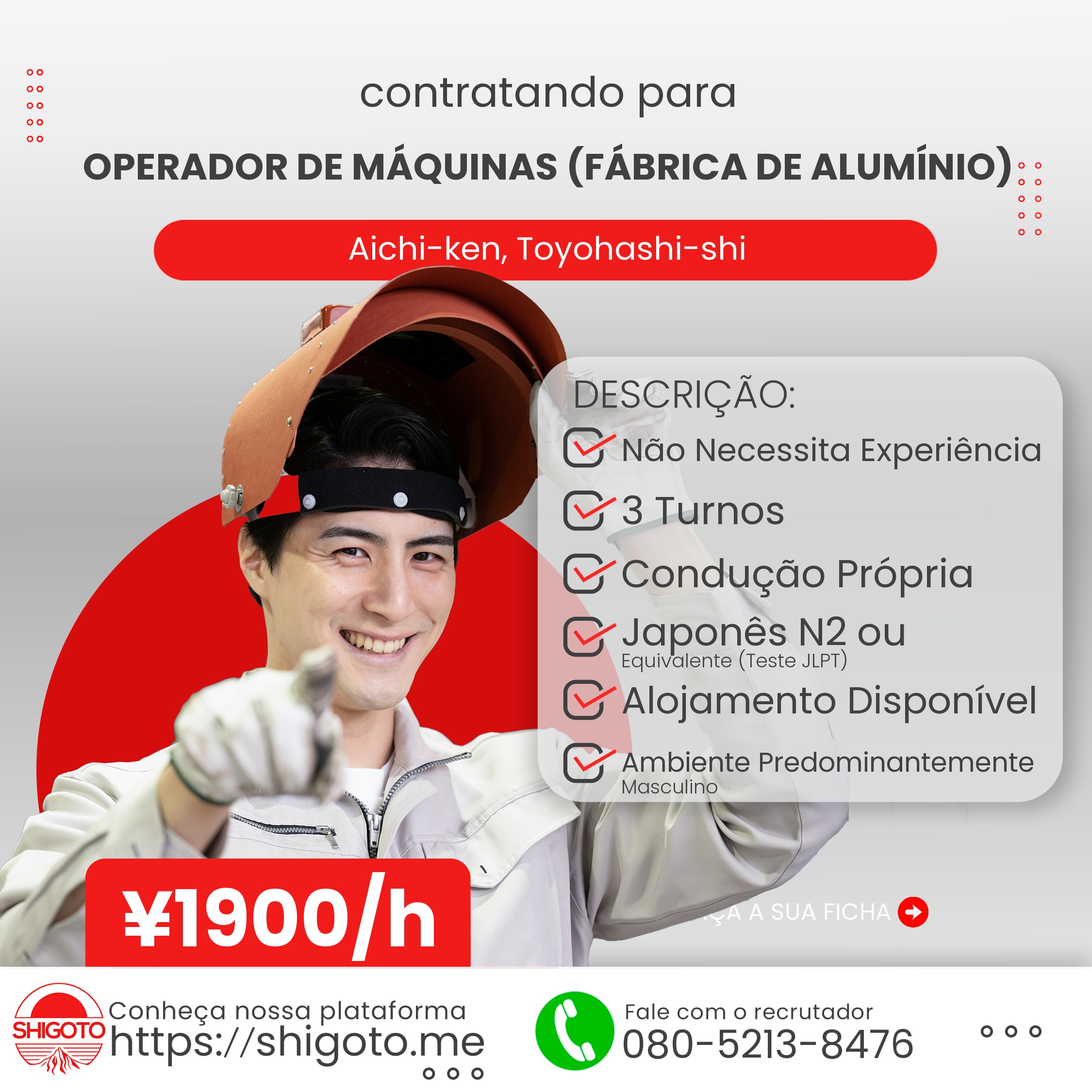 Operador de Máquinas (Fábrica de Alumínio)