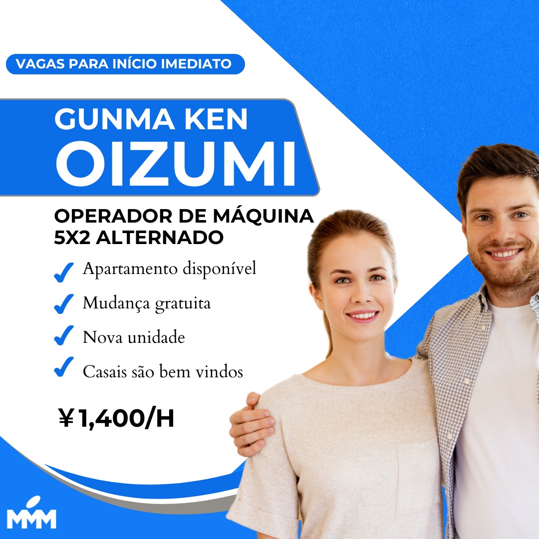 VAGAS PARA GUNMA-KEN OIZUMIMACHI 1,400/H