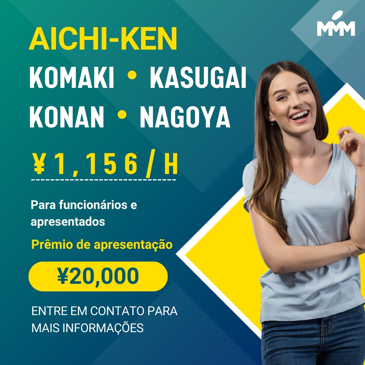 VAGAS PARA DIVERSAS CIDADES EM AICHI
