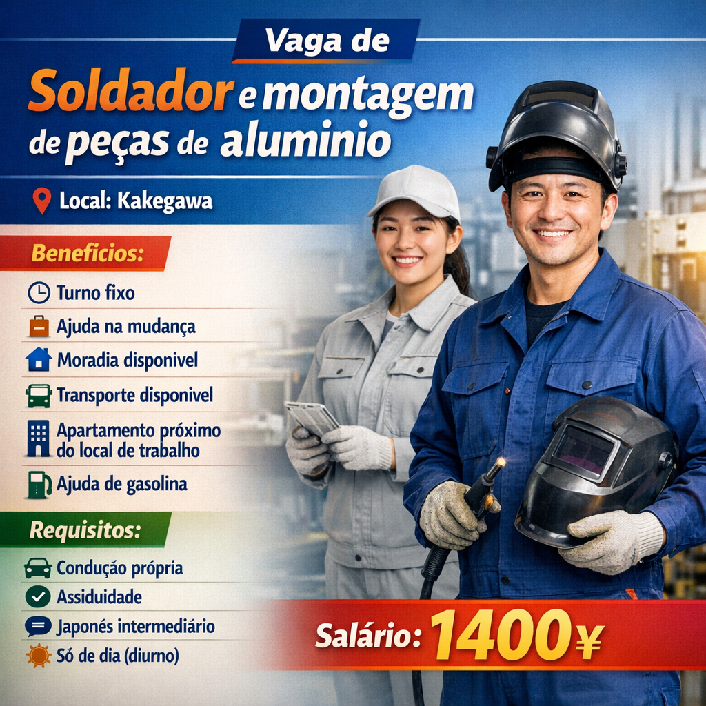 Vaga de Soldador e montagem de pecas de aluminio
